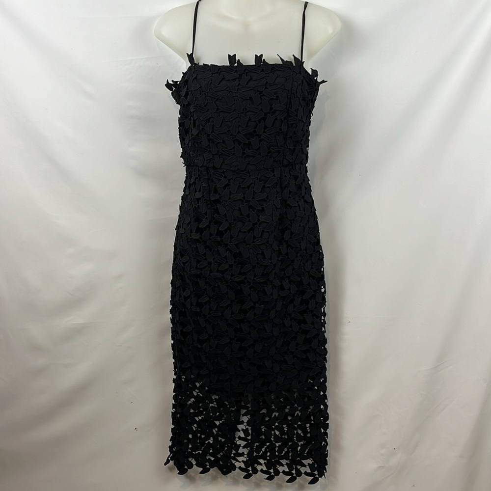 Bardot Liana Leaf Lace Overlay Lined Sleeveless Midi Black Dress Size S -‎ 4 - Picture 4 of 16